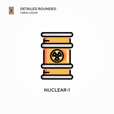 Nükleer vektör ikonu. Modern vektör illüstrasyon kavramları. Düzenlemesi ve kişiselleştirmesi kolay.