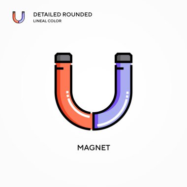 Mıknatıs vektör simgesi. Modern vektör illüstrasyon kavramları. Düzenlemesi ve kişiselleştirmesi kolay.