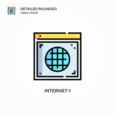 İnternet-1 vektör simgesi. Modern vektör illüstrasyon kavramları. Düzenlemesi ve kişiselleştirmesi kolay.