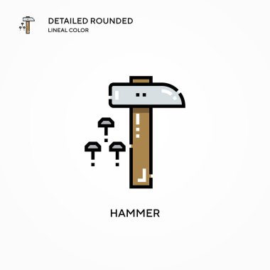 Çekiç vektör simgesi. Modern vektör illüstrasyon kavramları. Düzenlemesi ve kişiselleştirmesi kolay.