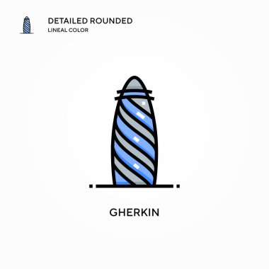 Gherkin vektör simgesi. Modern vektör illüstrasyon kavramları. Düzenlemesi ve kişiselleştirmesi kolay.