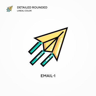 E- posta-1 vektör simgesi. Modern vektör illüstrasyon kavramları. Düzenlemesi ve kişiselleştirmesi kolay.