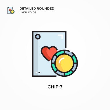 Chip-7 vektör simgesi. Modern vektör illüstrasyon kavramları. Düzenlemesi ve kişiselleştirmesi kolay.