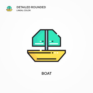 Tekne vektör simgesi. Modern vektör illüstrasyon kavramları. Düzenlemesi ve kişiselleştirmesi kolay.
