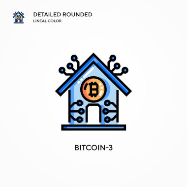 Bitcoin-3 vektör simgesi. Modern vektör illüstrasyon kavramları. Düzenlemesi ve kişiselleştirmesi kolay.