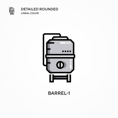 Namlu-1 vektör ikonu. Modern vektör illüstrasyon kavramları. Düzenlemesi ve kişiselleştirmesi kolay.