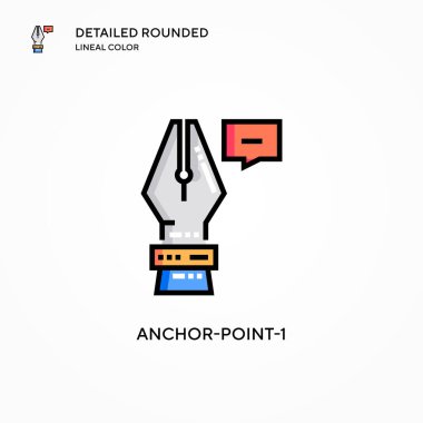 Çapa-nokta-1 vektör simgesi. Modern vektör illüstrasyon kavramları. Düzenlemesi ve kişiselleştirmesi kolay.