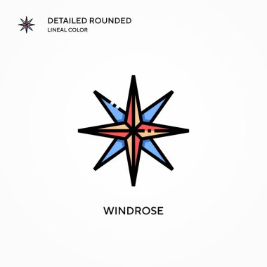 Windrose vektör simgesi. Modern vektör illüstrasyon kavramları. Düzenlemesi ve kişiselleştirmesi kolay.