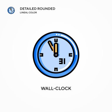 Duvar saati vektör simgesi. Modern vektör illüstrasyon kavramları. Düzenlemesi ve kişiselleştirmesi kolay.