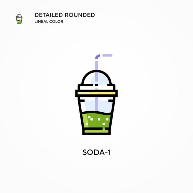 Soda-1 vektör simgesi. Modern vektör illüstrasyon kavramları. Düzenlemesi ve kişiselleştirmesi kolay.