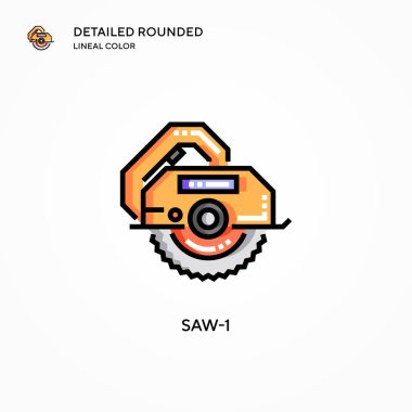 Testere-1 vektör simgesi. Modern vektör illüstrasyon kavramları. Düzenlemesi ve kişiselleştirmesi kolay.