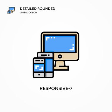 Tepki-7 vektör simgesi. Modern vektör illüstrasyon kavramları. Düzenlemesi ve kişiselleştirmesi kolay.