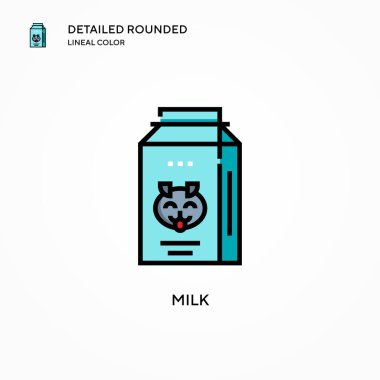 Süt vektörü simgesi. Modern vektör illüstrasyon kavramları. Düzenlemesi ve kişiselleştirmesi kolay.
