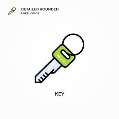 Anahtar vektör simgesi. Modern vektör illüstrasyon kavramları. Düzenlemesi ve kişiselleştirmesi kolay.