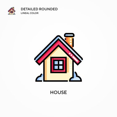 Ev vektör simgesi. Modern vektör illüstrasyon kavramları. Düzenlemesi ve kişiselleştirmesi kolay.