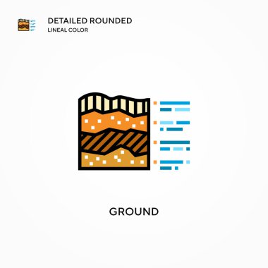 Yer vektör simgesi. Modern vektör illüstrasyon kavramları. Düzenlemesi ve kişiselleştirmesi kolay.