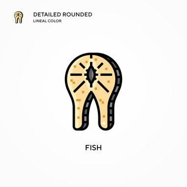 Balık vektör simgesi. Modern vektör illüstrasyon kavramları. Düzenlemesi ve kişiselleştirmesi kolay.