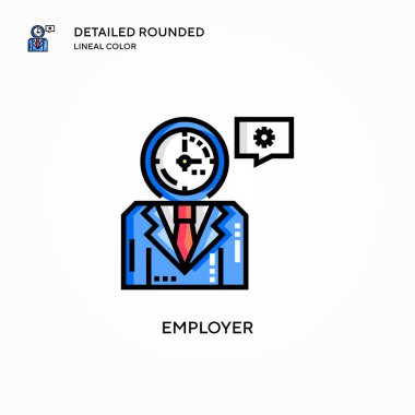 İşveren vektör simgesi. Modern vektör illüstrasyon kavramları. Düzenlemesi ve kişiselleştirmesi kolay.
