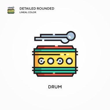Davul vektör simgesi. Modern vektör illüstrasyon kavramları. Düzenlemesi ve kişiselleştirmesi kolay.