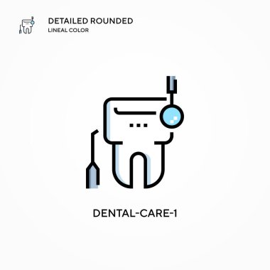 Diş bakımı 1 vektör simgesi. Modern vektör illüstrasyon kavramları. Düzenlemesi ve kişiselleştirmesi kolay.