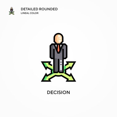 Karar vektörü simgesi. Modern vektör illüstrasyon kavramları. Düzenlemesi ve kişiselleştirmesi kolay.