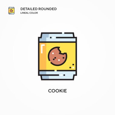 Kurabiye vektör simgesi. Modern vektör illüstrasyon kavramları. Düzenlemesi ve kişiselleştirmesi kolay.