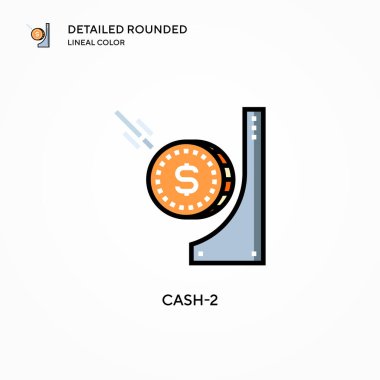 Cash-2 vektör simgesi. Modern vektör illüstrasyon kavramları. Düzenlemesi ve kişiselleştirmesi kolay.