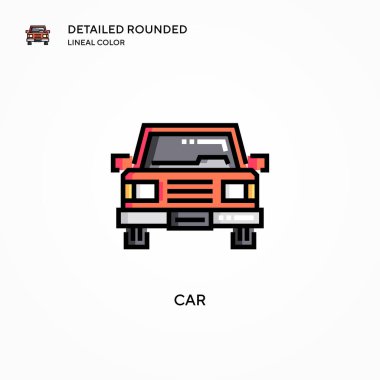Araba vektör simgesi. Modern vektör illüstrasyon kavramları. Düzenlemesi ve kişiselleştirmesi kolay.