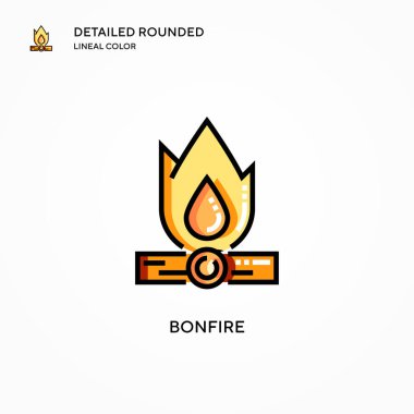 Şenlik ateşi vektör simgesi. Modern vektör illüstrasyon kavramları. Düzenlemesi ve kişiselleştirmesi kolay.