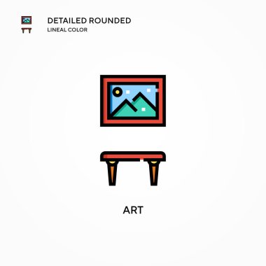 Sanat vektör simgesi. Modern vektör illüstrasyon kavramları. Düzenlemesi ve kişiselleştirmesi kolay.