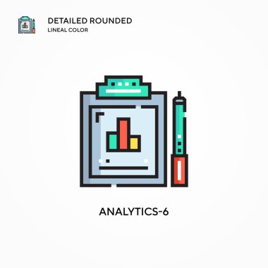 Analitik-6 vektör simgesi. Modern vektör illüstrasyon kavramları. Düzenlemesi ve kişiselleştirmesi kolay.