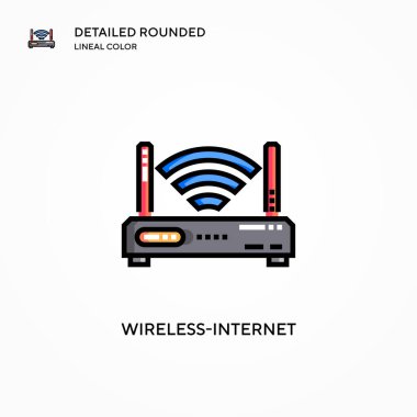 Kablosuz internet vektör simgesi. Modern vektör illüstrasyon kavramları. Düzenlemesi ve kişiselleştirmesi kolay.