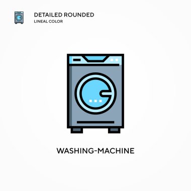 Çamaşır makinesi vektör simgesi. Modern vektör illüstrasyon kavramları. Düzenlemesi ve kişiselleştirmesi kolay.