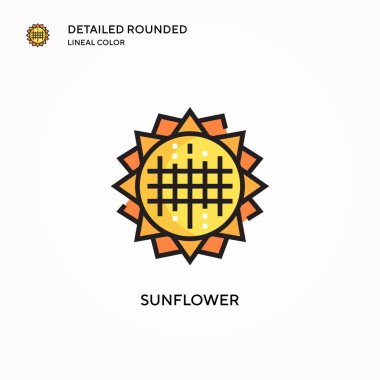 Ayçiçeği vektör simgesi. Modern vektör illüstrasyon kavramları. Düzenlemesi ve kişiselleştirmesi kolay.