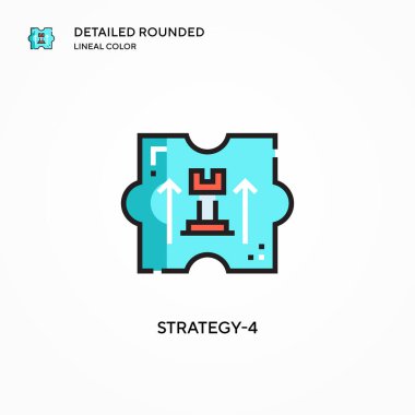 Strateji-4 vektör simgesi. Modern vektör illüstrasyon kavramları. Düzenlemesi ve kişiselleştirmesi kolay.