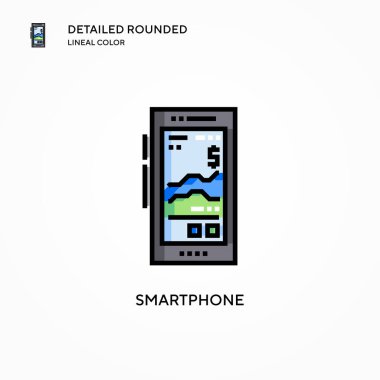Akıllı telefon vektör simgesi. Modern vektör illüstrasyon kavramları. Düzenlemesi ve kişiselleştirmesi kolay.