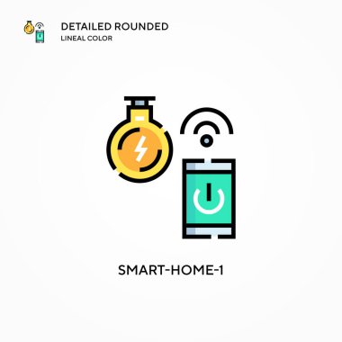 Akıllı-ev-1 vektör simgesi. Modern vektör illüstrasyon kavramları. Düzenlemesi ve kişiselleştirmesi kolay.