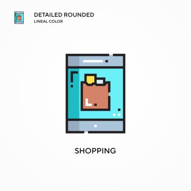 Alışveriş vektörü ikonu. Modern vektör illüstrasyon kavramları. Düzenlemesi ve kişiselleştirmesi kolay.