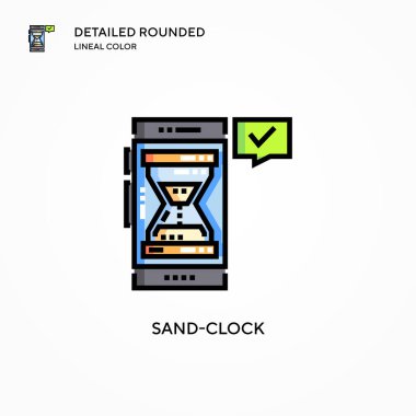 Kum saati vektör simgesi. Modern vektör illüstrasyon kavramları. Düzenlemesi ve kişiselleştirmesi kolay.