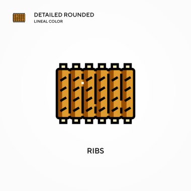 Kaburga vektör simgesi. Modern vektör illüstrasyon kavramları. Düzenlemesi ve kişiselleştirmesi kolay.