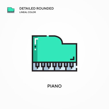 Piyano vektör ikonu. Modern vektör illüstrasyon kavramları. Düzenlemesi ve kişiselleştirmesi kolay.