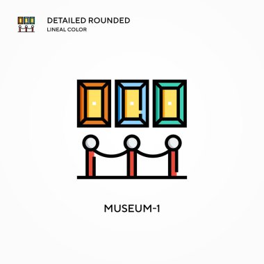 Müze-1 vektör simgesi. Modern vektör illüstrasyon kavramları. Düzenlemesi ve kişiselleştirmesi kolay.