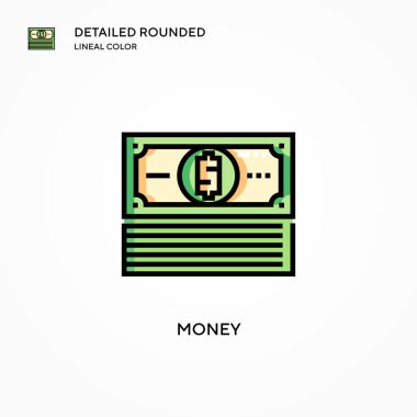 Para vektör simgesi. Modern vektör illüstrasyon kavramları. Düzenlemesi ve kişiselleştirmesi kolay.