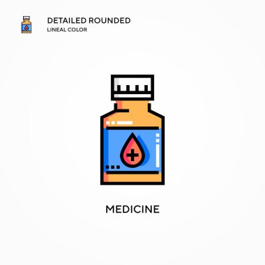 İlaç vektör simgesi. Modern vektör illüstrasyon kavramları. Düzenlemesi ve kişiselleştirmesi kolay.