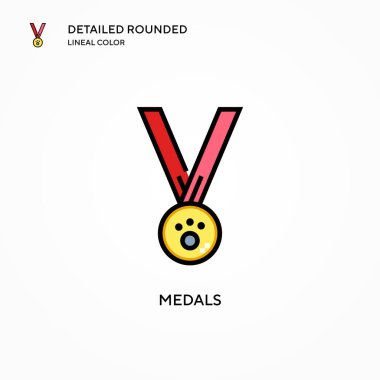 Madalya vektör simgesi. Modern vektör illüstrasyon kavramları. Düzenlemesi ve kişiselleştirmesi kolay.