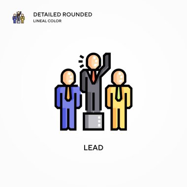 Öncü vektör simgesi. Modern vektör illüstrasyon kavramları. Düzenlemesi ve kişiselleştirmesi kolay.