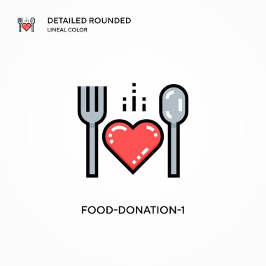 Gıda Bağışı-1 vektör ikonu. Modern vektör illüstrasyon kavramları. Düzenlemesi ve kişiselleştirmesi kolay.