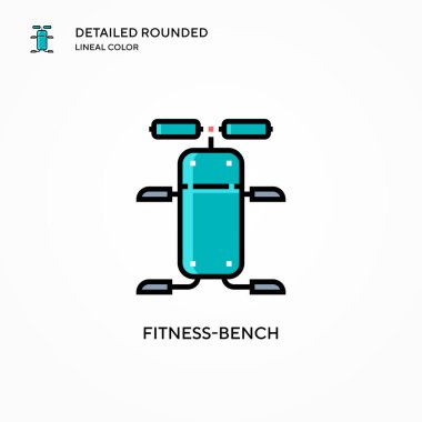 Fitness-bench vektör ikonu. Modern vektör illüstrasyon kavramları. Düzenlemesi ve kişiselleştirmesi kolay.
