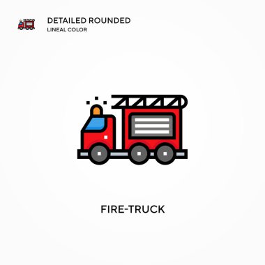 İtfaiye aracı vektör simgesi. Modern vektör illüstrasyon kavramları. Düzenlemesi ve kişiselleştirmesi kolay.