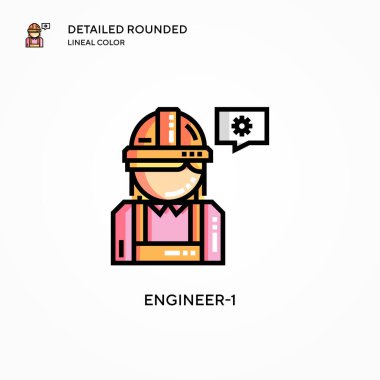 Mühendis-1 vektör simgesi. Modern vektör illüstrasyon kavramları. Düzenlemesi ve kişiselleştirmesi kolay.